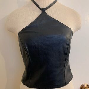 Vintage Leather Halter Top